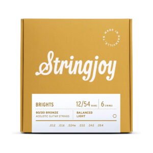 Stringjoy Brights | Light Gauge (12-54) 80/20 Bronze Acoustic Guitar Strings