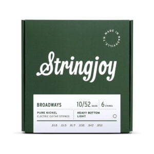 Stringjoy Broadways | Heavy Bottom Light Gauge (10-52) Pure Nickel Electric Guitar Strings