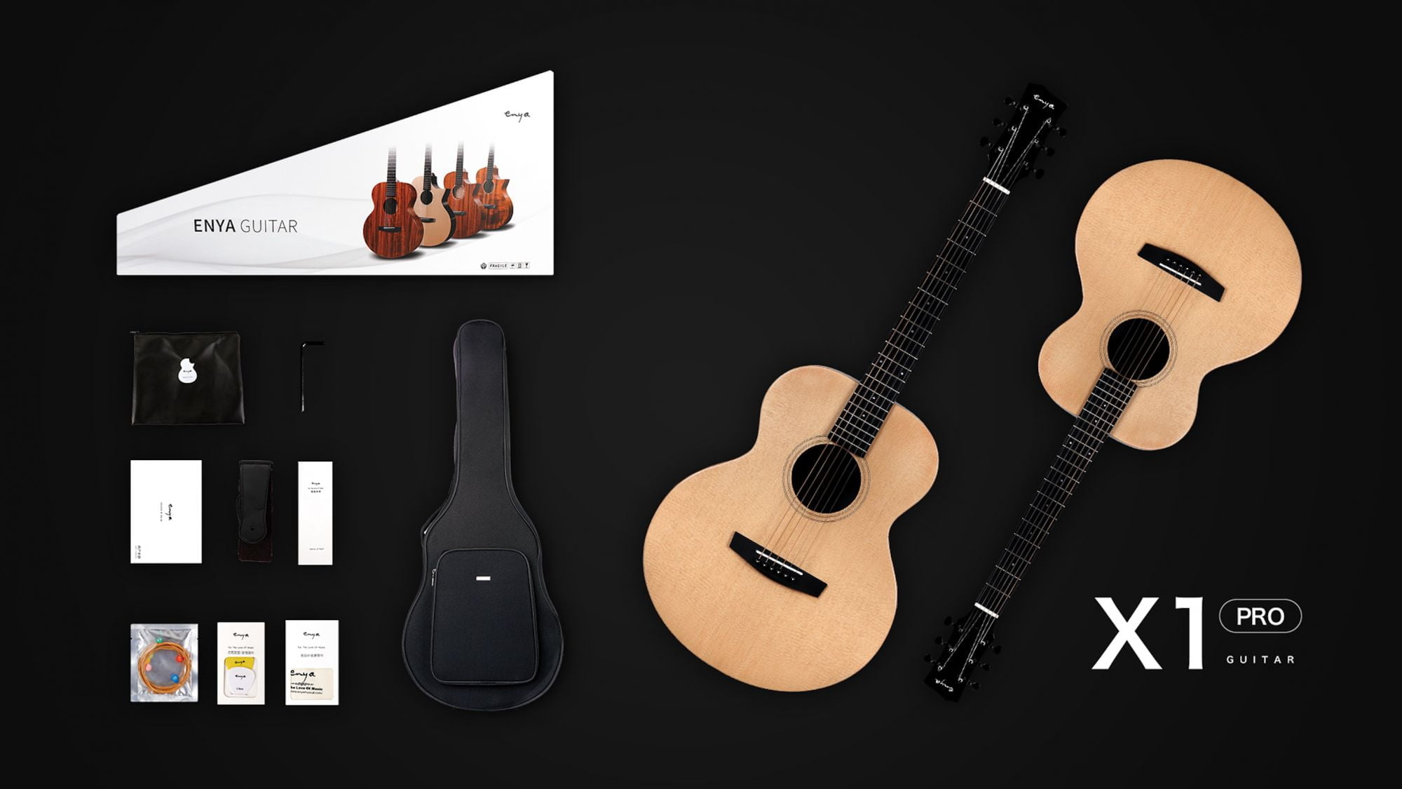 Acoustic guitars for sale in Bangladesh - Guitar Shop BD Enya EA-X1 PRO 41" Acoustic Guitar- Natural Matt Finish - Image 2